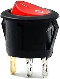 Red Light SPST 3-Pin ON/Off Round Boat Rocker Switch AC 6A 250V 10A 125V